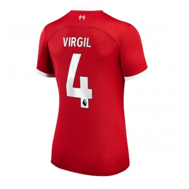 Liverpool Virgil van Dijk #4 Koszulka Podstawowa damskie 2023-24 Krótki Rękaw