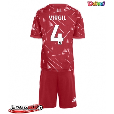 Liverpool Virgil van Dijk #4 Koszulka Podstawowa dzieci 2026-27 Krótki Rękaw (+ krótkie spodenki)