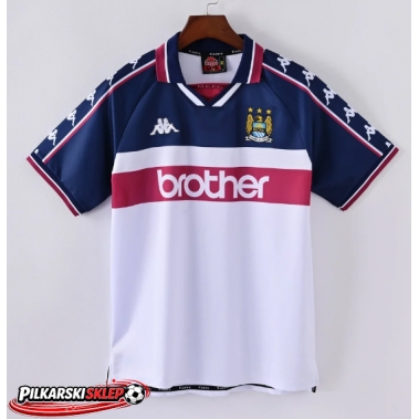 Manchester City 1997-1998 Koszulka Retro Wyjazdowa Krótki Rękaw