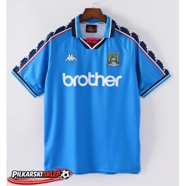 Manchester City 1997-1999 Koszulka Retro Podstawowa Krótki Rękaw