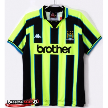 Manchester City 1998-1999 Koszulka Retro Wyjazdowa Krótki Rękaw