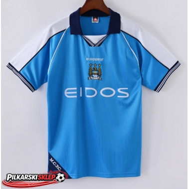 Manchester City 1999-2001 Koszulka Retro Podstawowa Krótki Rękaw