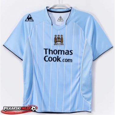 Manchester City 2007-2008 Koszulka Retro Podstawowa Krótki Rękaw