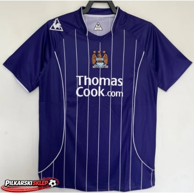 Manchester City 2007-2008 Koszulka Retro Wyjazdowa Krótki Rękaw