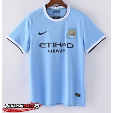Manchester City 2013-2014 Koszulka Retro Podstawowa Krótki Rękaw