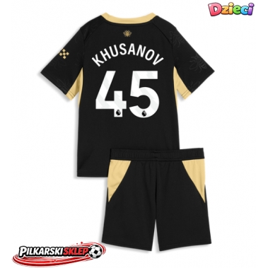 Manchester City Abdukodir Khusanov #45 Koszulka Wyjazdowa dzieci 2026-27 Krótki Rękaw (+ krótkie spodenki)