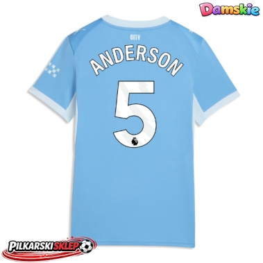 Manchester City Elliot Anderson #5 Koszulka Podstawowa damskie 2026-27 Krótki Rękaw