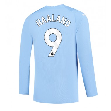 Manchester City Erling Haaland #9 Koszulka Podstawowa 2023-24 Długi Rękaw