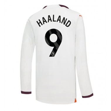Manchester City Erling Haaland #9 Koszulka Wyjazdowa 2023-24 Długi Rękaw