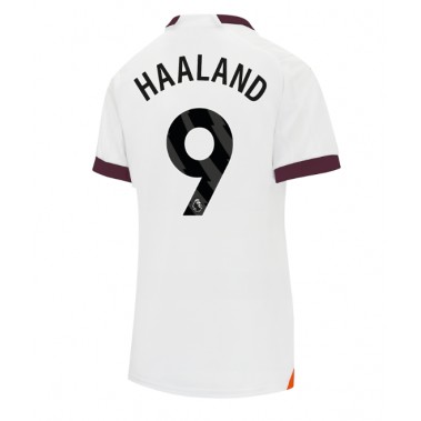 Manchester City Erling Haaland #9 Koszulka Wyjazdowa damskie 2023-24 Krótki Rękaw