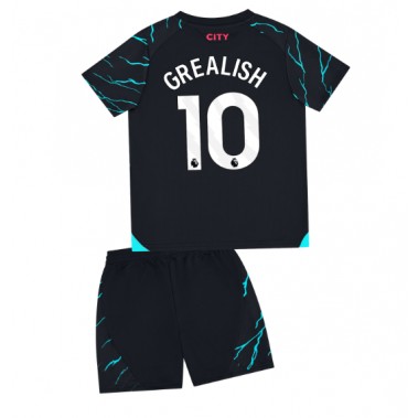 Manchester City Jack Grealish #10 Koszulka Trzecia dzieci 2023-24 Krótki Rękaw (+ krótkie spodenki)