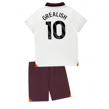 Manchester City Jack Grealish #10 Koszulka Wyjazdowa dzieci 2023-24 Krótki Rękaw (+ krótkie spodenki)