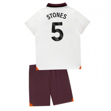 Manchester City John Stones #5 Koszulka Wyjazdowa dzieci 2023-24 Krótki Rękaw (+ krótkie spodenki)