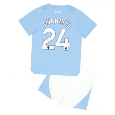 Manchester City Josko Gvardiol #24 Koszulka Podstawowa dzieci 2023-24 Krótki Rękaw (+ krótkie spodenki)