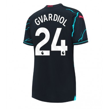 Manchester City Josko Gvardiol #24 Koszulka Trzecia damskie 2023-24 Krótki Rękaw