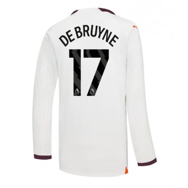 Manchester City Kevin De Bruyne #17 Koszulka Wyjazdowa 2023-24 Długi Rękaw