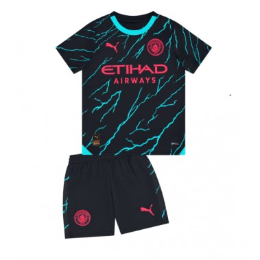 Manchester City Koszulka Trzecia dzieci 2023-24 Krótki Rękaw (+ krótkie spodenki)