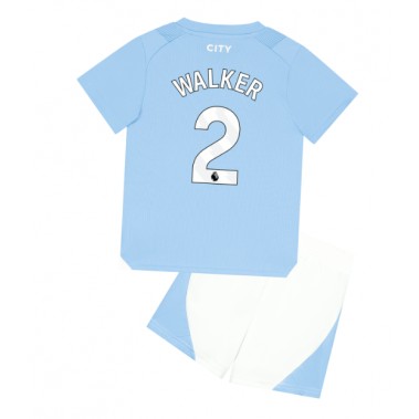Manchester City Kyle Walker #2 Koszulka Podstawowa dzieci 2023-24 Krótki Rękaw (+ krótkie spodenki)