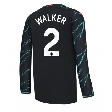 Manchester City Kyle Walker #2 Koszulka Trzecia 2023-24 Długi Rękaw