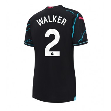 Manchester City Kyle Walker #2 Koszulka Trzecia damskie 2023-24 Krótki Rękaw