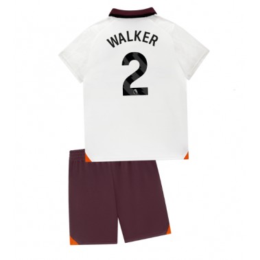 Manchester City Kyle Walker #2 Koszulka Wyjazdowa dzieci 2023-24 Krótki Rękaw (+ krótkie spodenki)