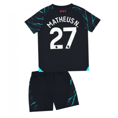 Manchester City Matheus Nunes #27 Koszulka Trzecia dzieci 2023-24 Krótki Rękaw (+ krótkie spodenki)