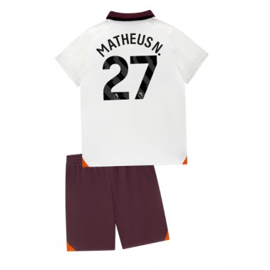 Manchester City Matheus Nunes #27 Koszulka Wyjazdowa dzieci 2023-24 Krótki Rękaw (+ krótkie spodenki)