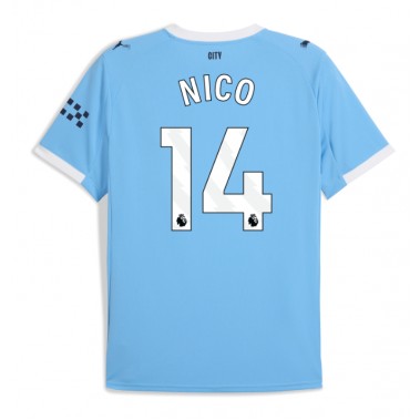 Manchester City Nico Gonzalez #14 Koszulka Podstawowa 2025-26 Krótki Rękaw Manchester City Nico Gonzalez #14 Koszulka Podstawowa 2025-26 Krótki Rękaw