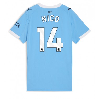 Manchester City Nico Gonzalez #14 Koszulka Podstawowa damskie 2025-26 Krótki Rękaw Manchester City Nico Gonzalez #14 Koszulka Podstawowa damskie 2025-26 Krótki Rękaw