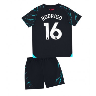 Manchester City Rodri Hernandez #16 Koszulka Trzecia dzieci 2023-24 Krótki Rękaw (+ krótkie spodenki)