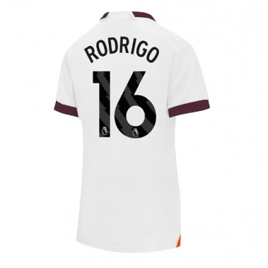 Manchester City Rodri Hernandez #16 Koszulka Wyjazdowa damskie 2023-24 Krótki Rękaw