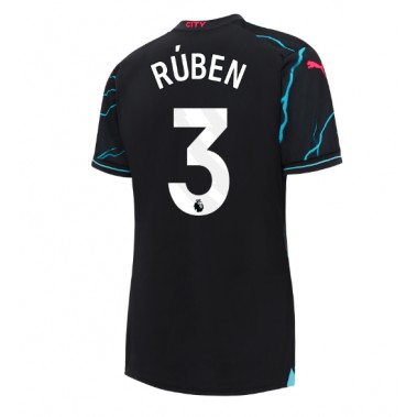 Manchester City Ruben Dias #3 Koszulka Trzecia damskie 2023-24 Krótki Rękaw