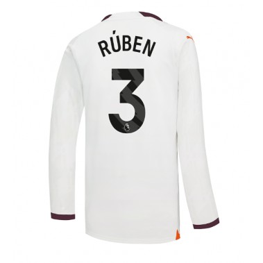 Manchester City Ruben Dias #3 Koszulka Wyjazdowa 2023-24 Długi Rękaw