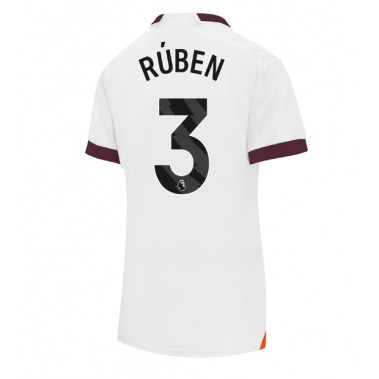 Manchester City Ruben Dias #3 Koszulka Wyjazdowa damskie 2023-24 Krótki Rękaw