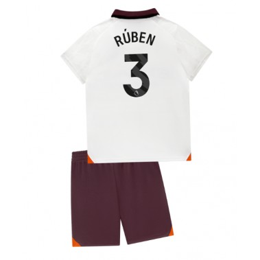 Manchester City Ruben Dias #3 Koszulka Wyjazdowa dzieci 2023-24 Krótki Rękaw (+ krótkie spodenki)