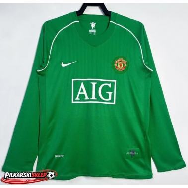 Manchester United 2007-2008 Bramkarskie Koszulka Retro Wyjazdowa Długi Rękaw