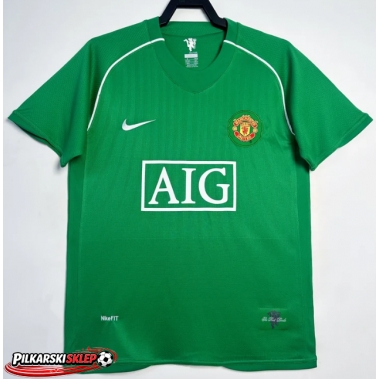 Manchester United 2007-2008 Bramkarskie Koszulka Retro Wyjazdowa Krótki Rękaw