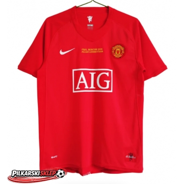 Manchester United 2007-2008 Champions League Koszulka Retro Podstawowa Krótki Rękaw
