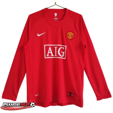 Manchester United 2007-2008 Koszulka Retro Podstawowa Długi Rękaw
