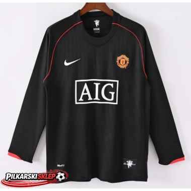 Manchester United 2007-2008 Koszulka Retro Wyjazdowa Długi Rękaw