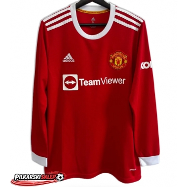Manchester United 2021-2022 Koszulka Retro Podstawowa Długi Rękaw