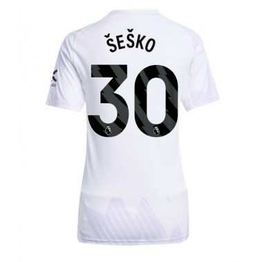 Manchester United Benjamin Sesko #30 Koszulka Wyjazdowa damskie 2025-26 Krótki Rękaw Manchester United Benjamin Sesko #30 Koszulka Wyjazdowa damskie 2025-26 Krótki Rękaw