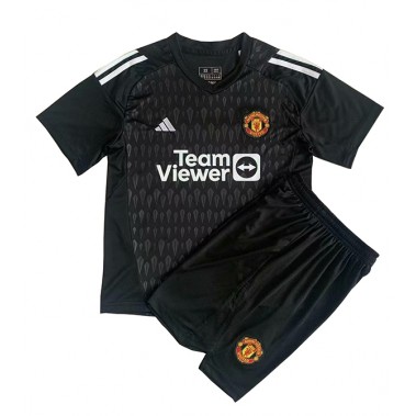 Manchester United Bramkarskie Koszulka Trzecia dzieci 2023-24 Krótki Rękaw (+ krótkie spodenki)