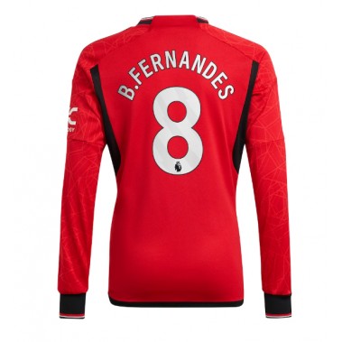 Manchester United Bruno Fernandes #8 Koszulka Podstawowa 2023-24 Długi Rękaw