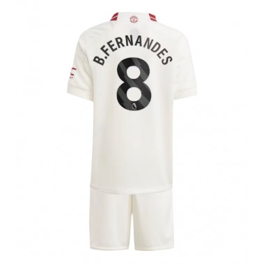 Manchester United Bruno Fernandes #8 Koszulka Trzecia dzieci 2023-24 Krótki Rękaw (+ krótkie spodenki)