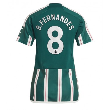 Manchester United Bruno Fernandes #8 Koszulka Wyjazdowa damskie 2023-24 Krótki Rękaw