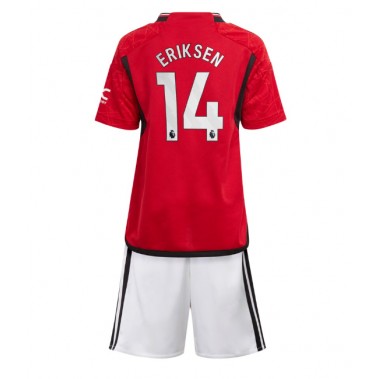 Manchester United Christian Eriksen #14 Koszulka Podstawowa dzieci 2023-24 Krótki Rękaw (+ krótkie spodenki)