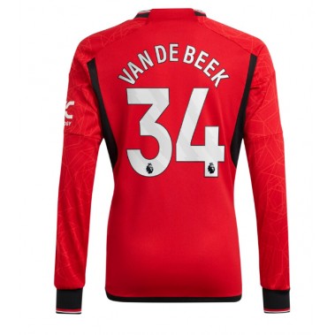 Manchester United Donny van de Beek #34 Koszulka Podstawowa 2023-24 Długi Rękaw
