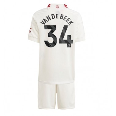 Manchester United Donny van de Beek #34 Koszulka Trzecia dzieci 2023-24 Krótki Rękaw (+ krótkie spodenki)