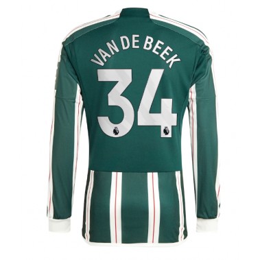 Manchester United Donny van de Beek #34 Koszulka Wyjazdowa 2023-24 Długi Rękaw